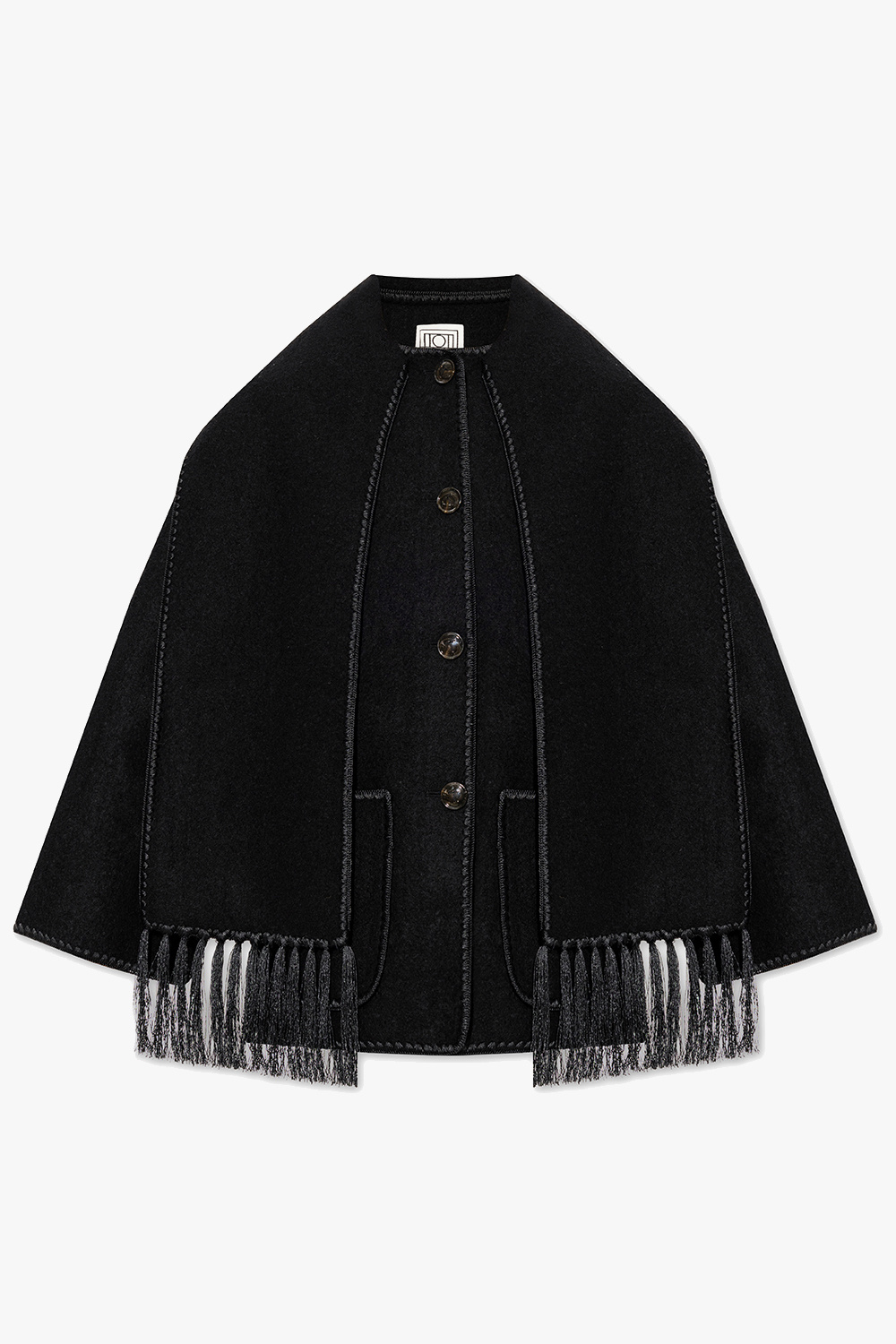 Black fitted wool coat online